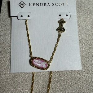 Kendra Scott Gold Necklace with Pink Stone